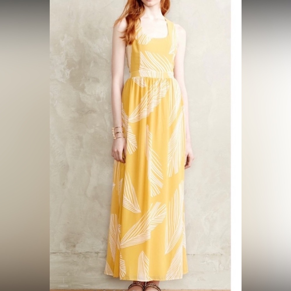 Anthropologie Feather Montreaux Maxi Dress